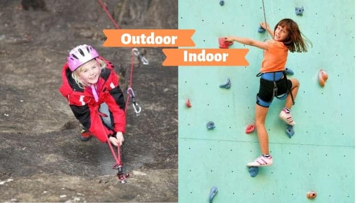 Klettern mit Kindern outdoor oder indoor